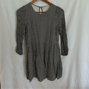 Abercrombie Gingham Long Sleeve Mini Dress